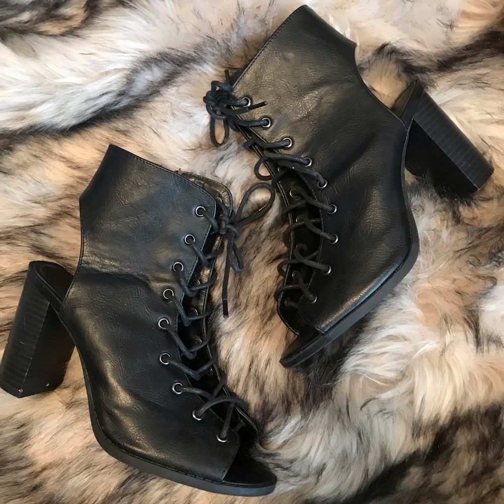 Black Lace Up Heels